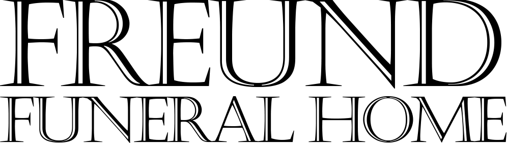 Logo for Freund Funeral Home. Text reads "FREUND FUNERAL HOME" in a serif font.