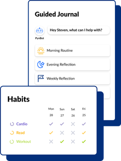 A screenshot of a guided journal with a list of habits.
