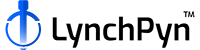 A logo for lynchpyn with a blue circle in the middle