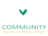 Green heart above the word 