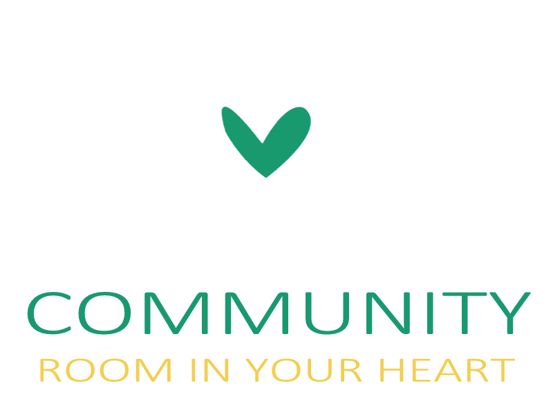 Green heart above the word