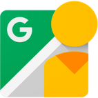 A google maps logo with a yellow circle and a green circle.