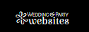 Wedding & Party Websites logo in white cursive on a black background