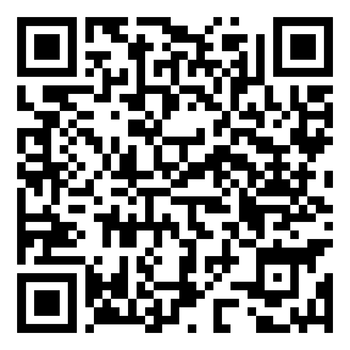 Black-and-white QR code on a plain white background