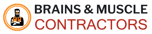 brains and muscles concrete logo