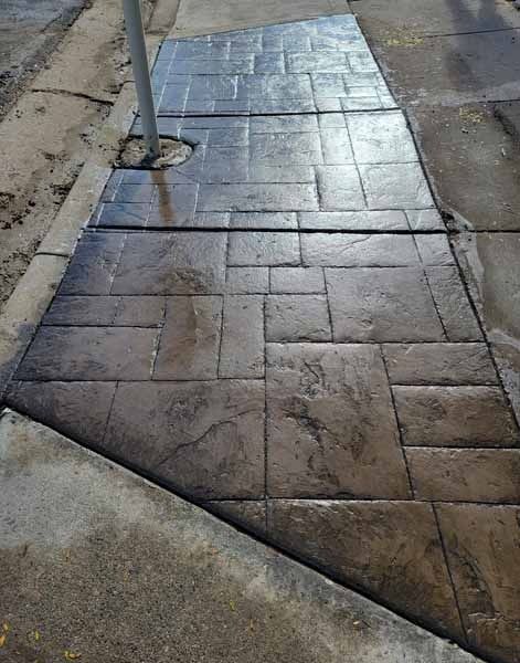 stamped and colored concrete