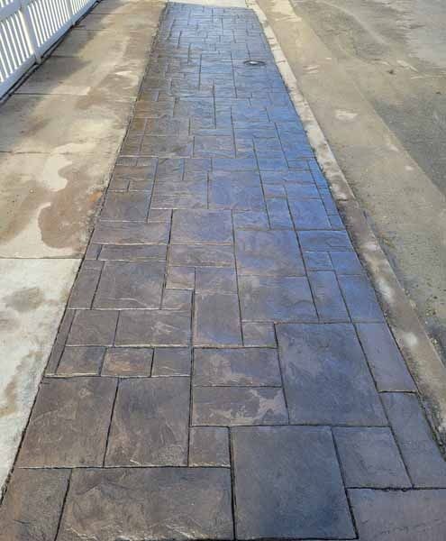stamped and colored concrete