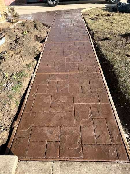 stamped and colored concrete