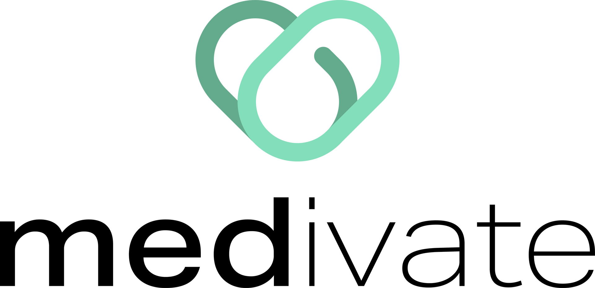 Medivate logo with green heart-shaped icon and black lowercase text