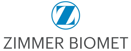 Zimmer Biomet logo with blue circular emblem and gray text on white background