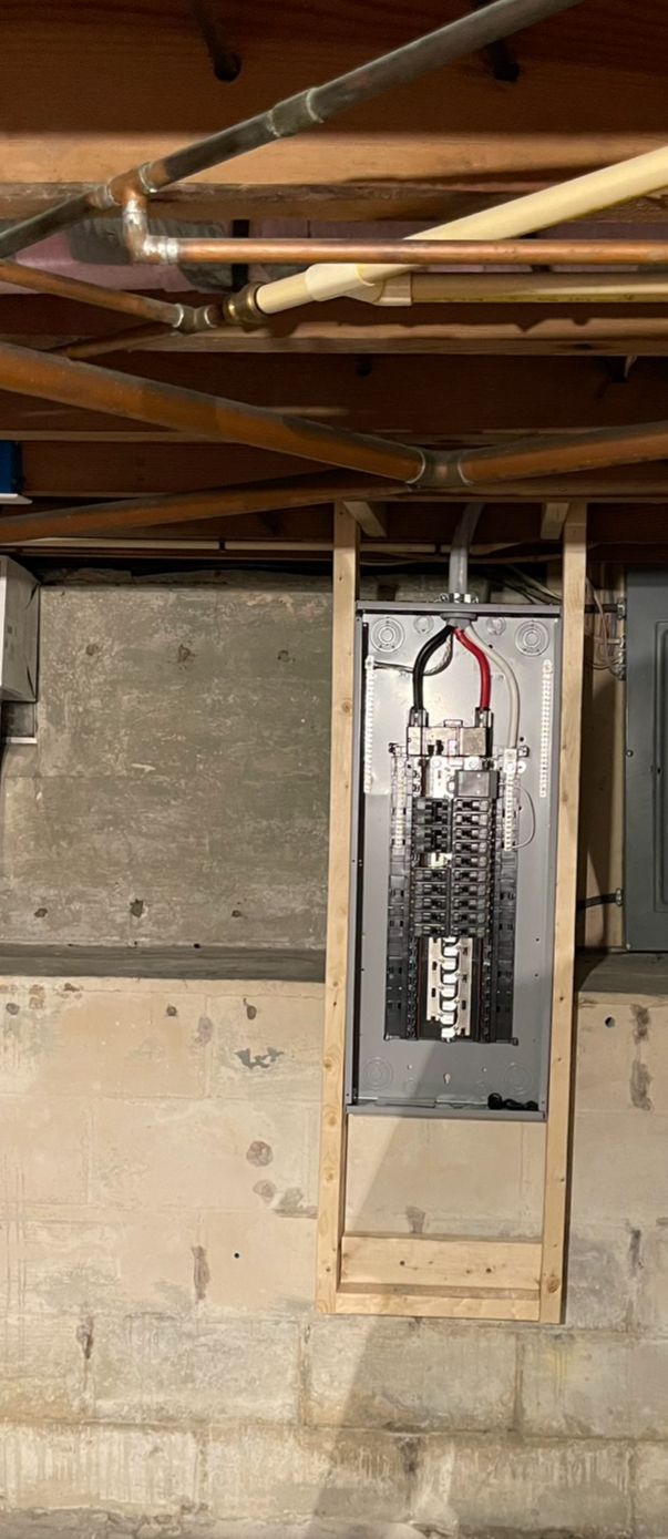 Basement electrical panel installation as part of home electrical installation services