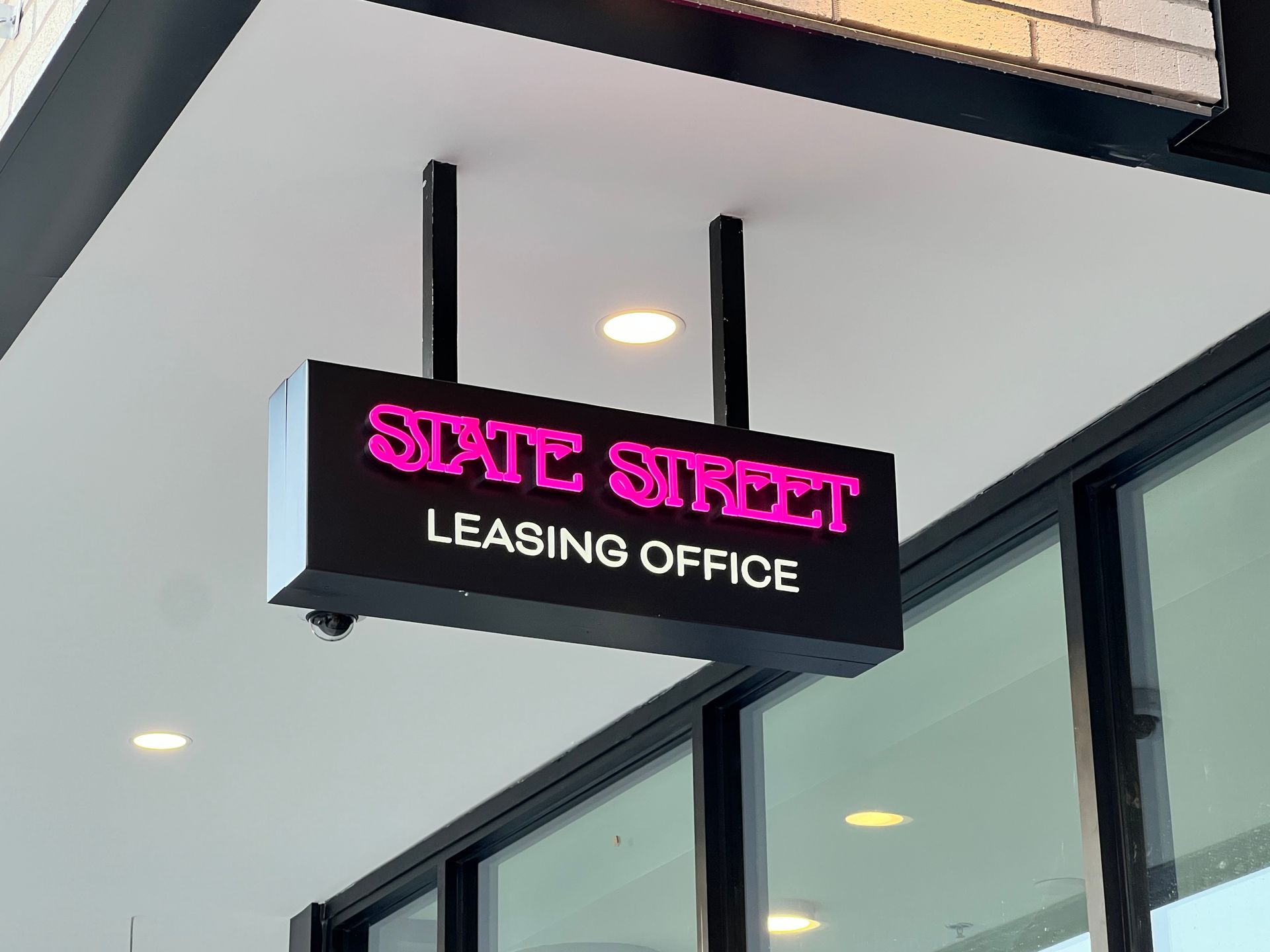 Sign for leasing office
