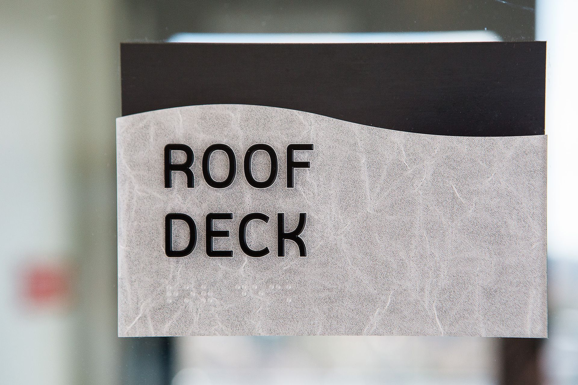 Sign on a glass door