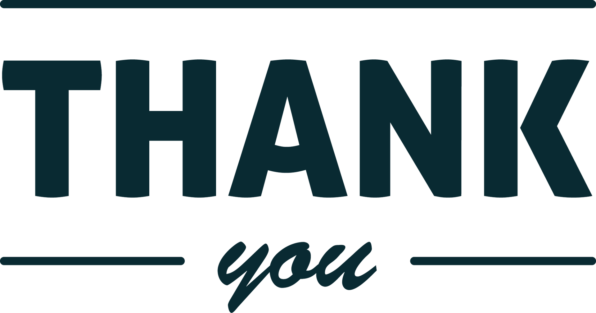 The word thank you is on a white background.