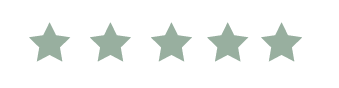 A row of green stars on a white background.