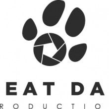 Black paw print logo with a camera aperture and partial text “EAT DA PRODUCTION”