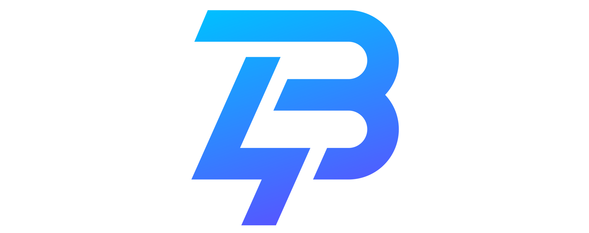 A blue letter b on a white background.