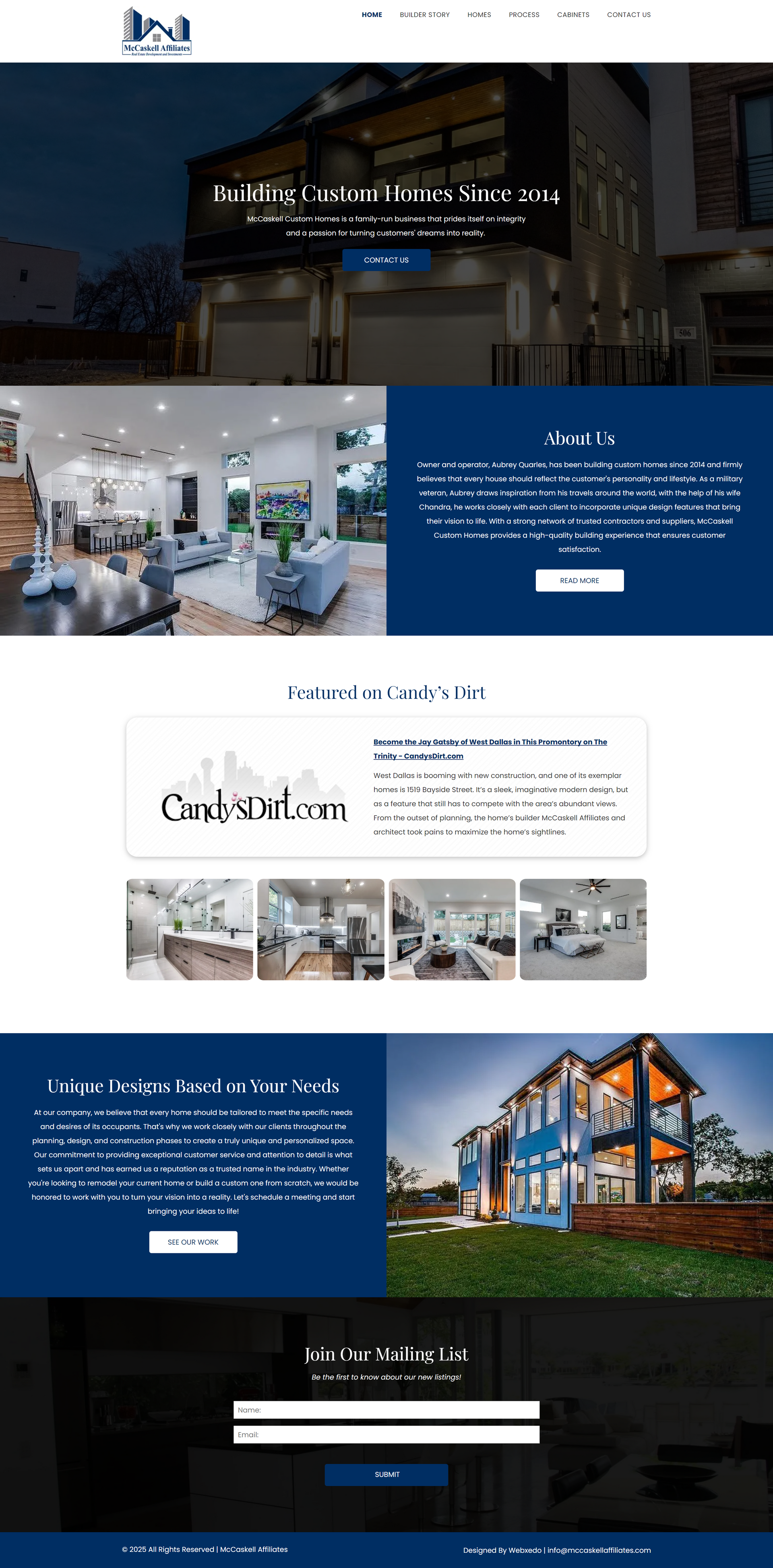 A screenshot of a website for a real estate company.
