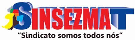 SINSEZMAT logo in red and blue with yellow star; slogan: “Sindicato somos todos nós”