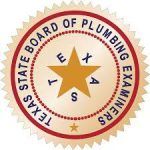 The seal of the texas state board of plumbing examiners.