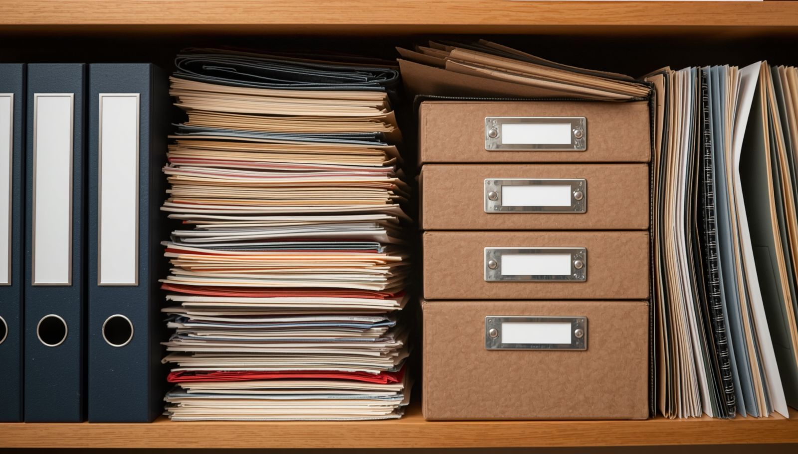 Important documents stored safely in organized files and boxes