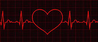 a red heart is drawn on a heartbeat monitor that is monitoring heart rate changes with Vergence therapy to reduce panic attacks.