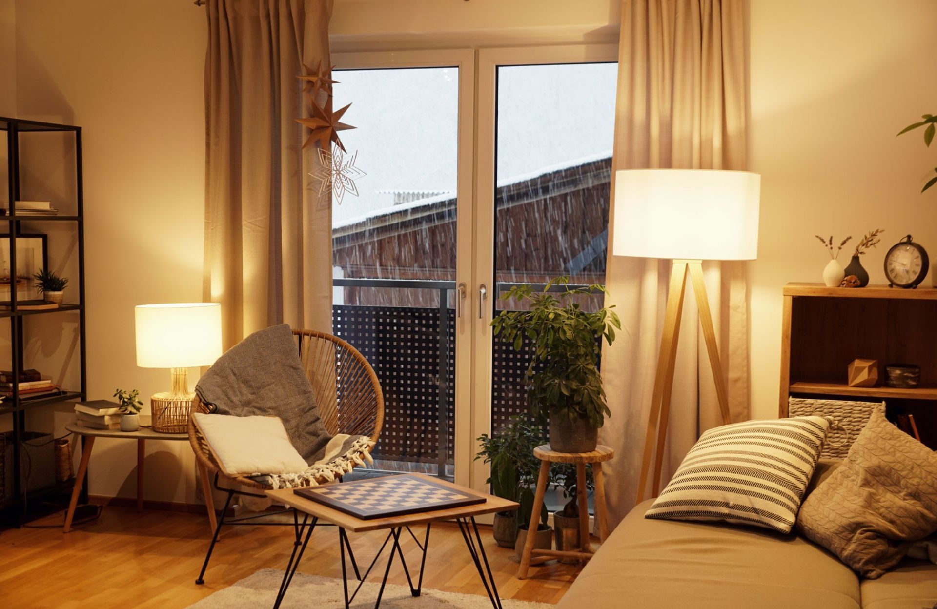 Swapping bright overheads for warm lamps gives your visual cortex a rest.. Source: TG23 / Getty Images