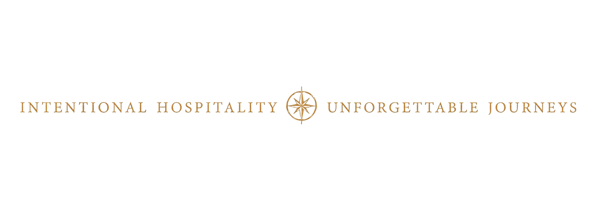 Intentional Hospitality Unforgettable Journeys logo in gold on a white background