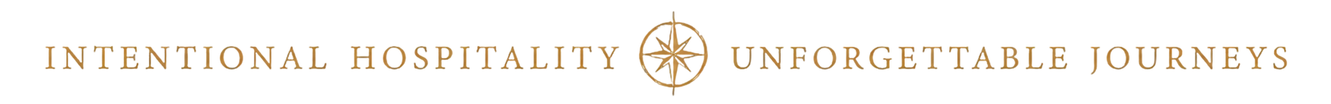 International Hospitality, Unforgettable Journeys logo in gold on a pale background