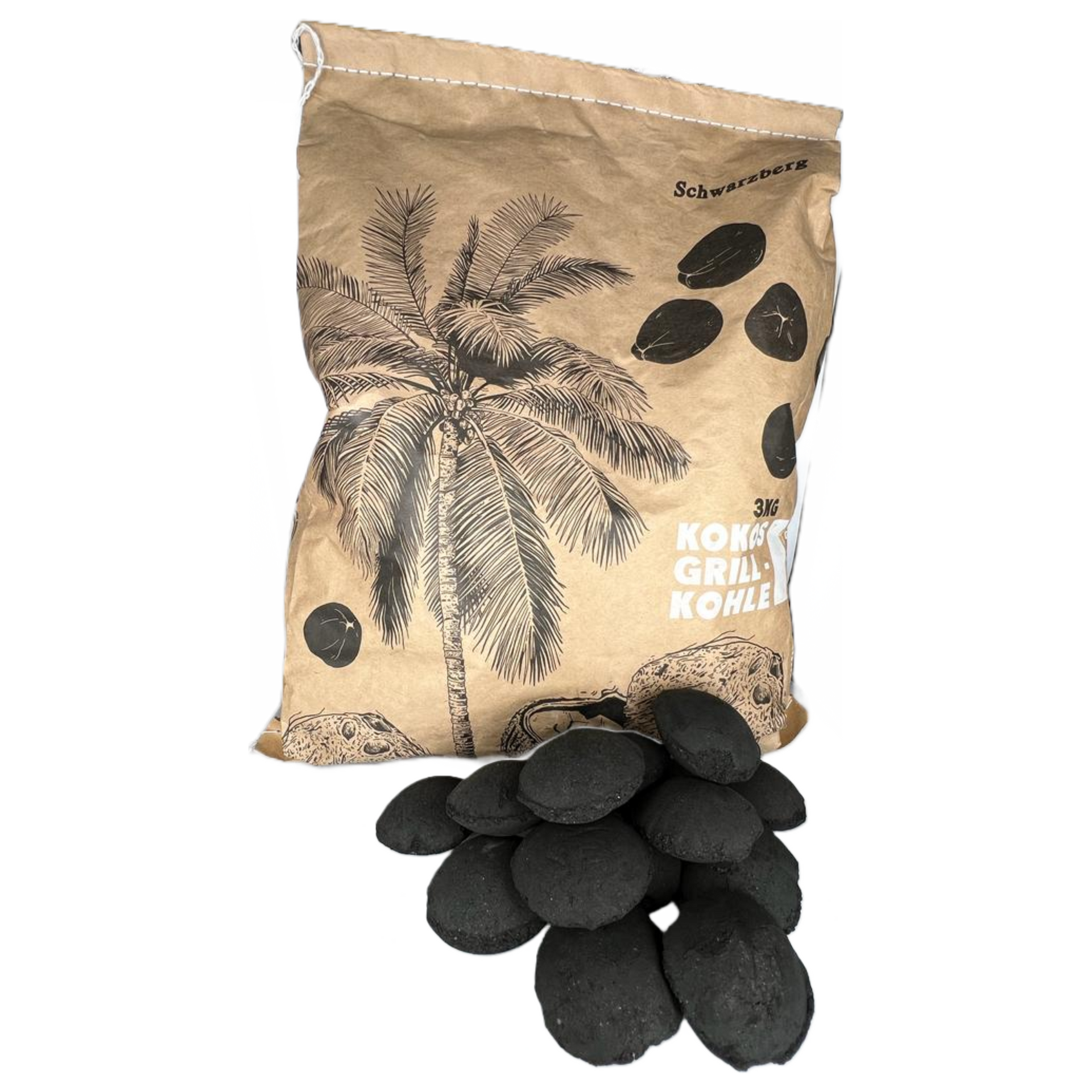 Schwarzberg Kokos BBQ Briket Eggs 3kg – Milieuvriendelijke en Efficiënte Briketten voor de Perfecte Barbecue