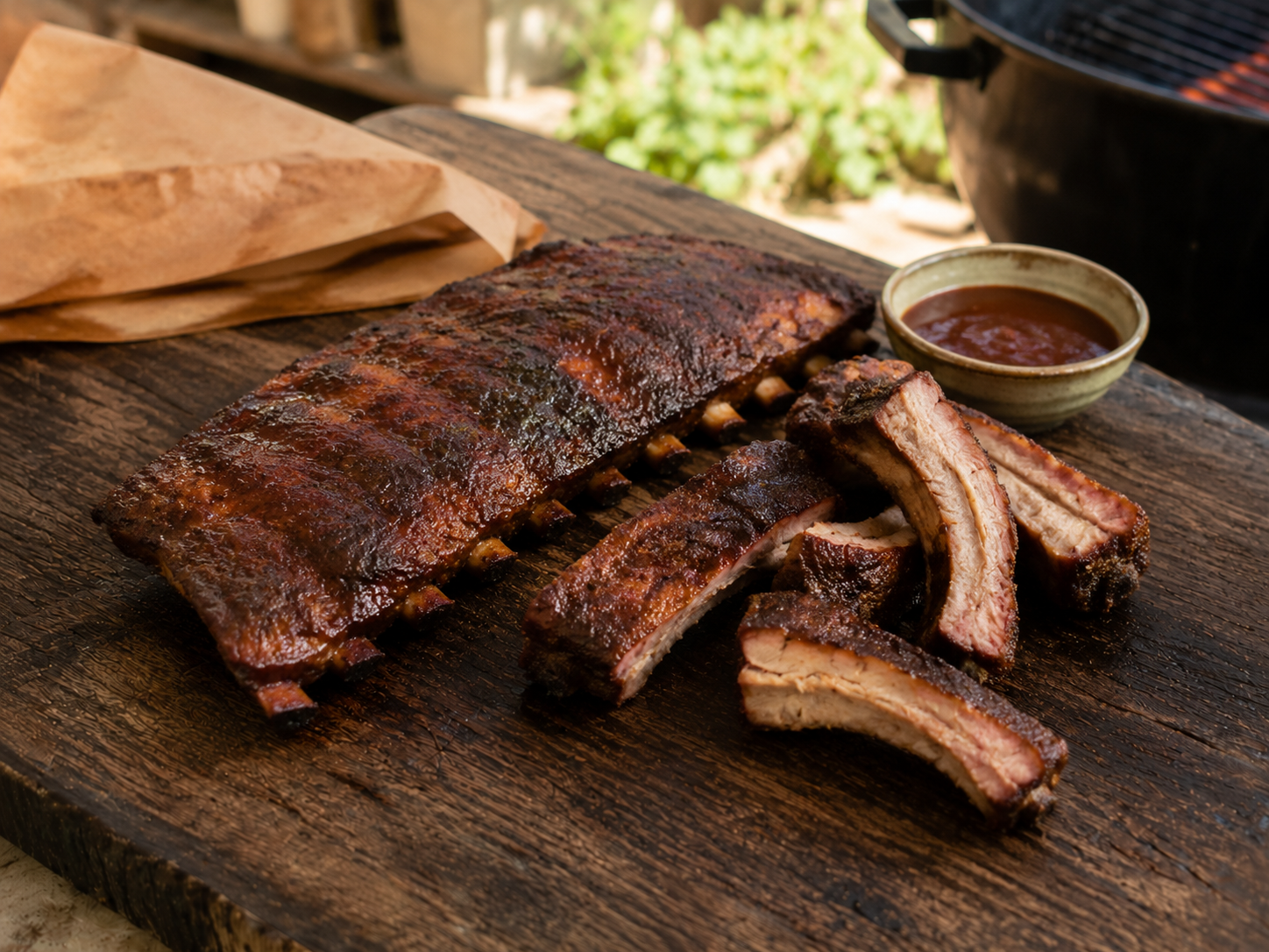 Sappige spareribs volgens de 3-2-1-methode met BBQ-saus en butcher paper