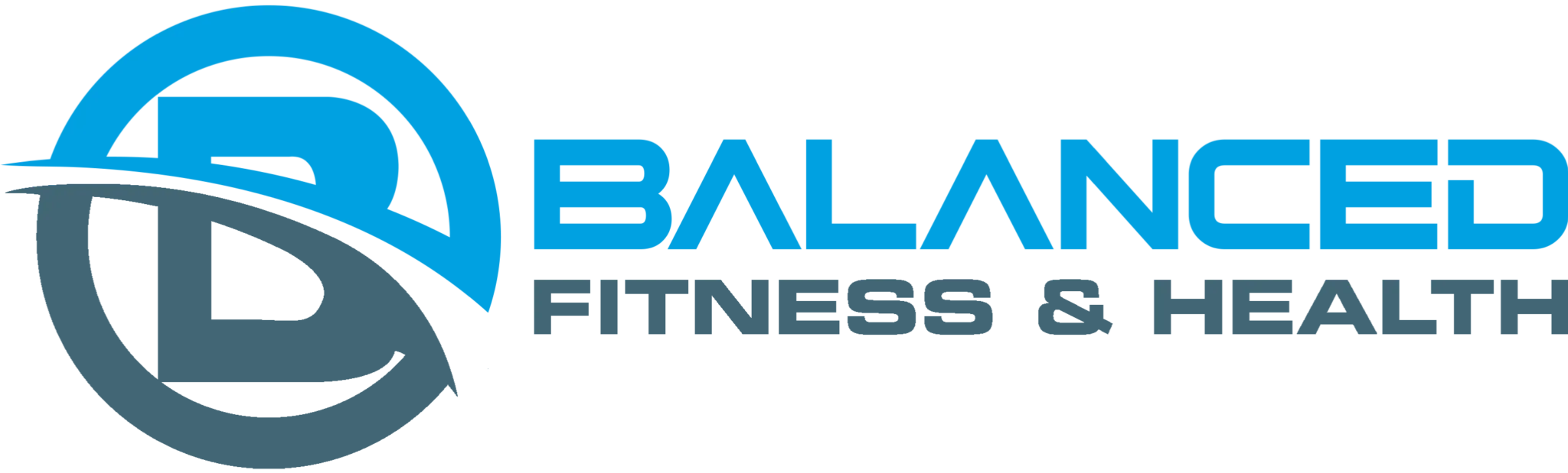 Logo for "Balanced Fitness & Health" with a blue "B" in a circle.
