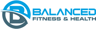 Logo for "Balanced Fitness & Health" with a blue "B" in a circle.