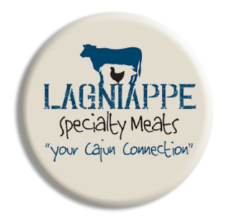 Lagniappe Specialty Meats logo with a cow and &ldquo;Your Cajun Connection&rdquo; tagline