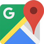 Google Maps app icon: Green square with a white