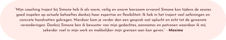Tekst in een lichtroze bubbel. De tekst is in het Nederlands.