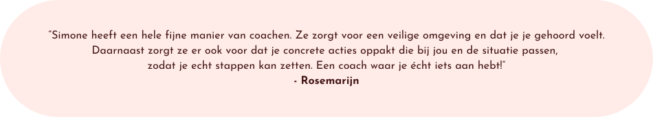 Simone coaching - Anonieme deelnemer aan de sessie