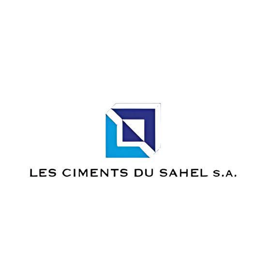 Un logo bleu et blanc pour les ciments du sahel sa