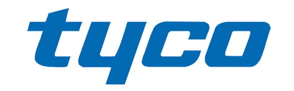 Logo bleu « tyco ».