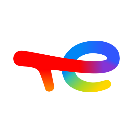 Un logo aux couleurs de l'arc-en-ciel sur fond blanc