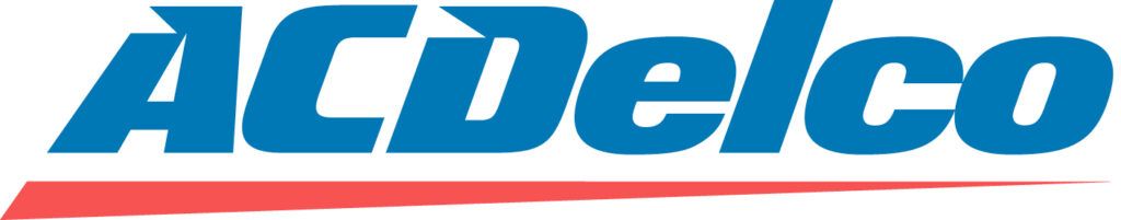 A blue and red acdelco logo on a white background