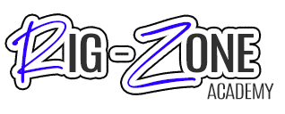 Logo for Big Zone Academy in black and white with blue accents.