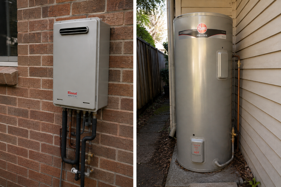 continious vs storage hot water system