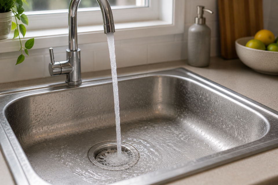 hard water adelaide sink running water