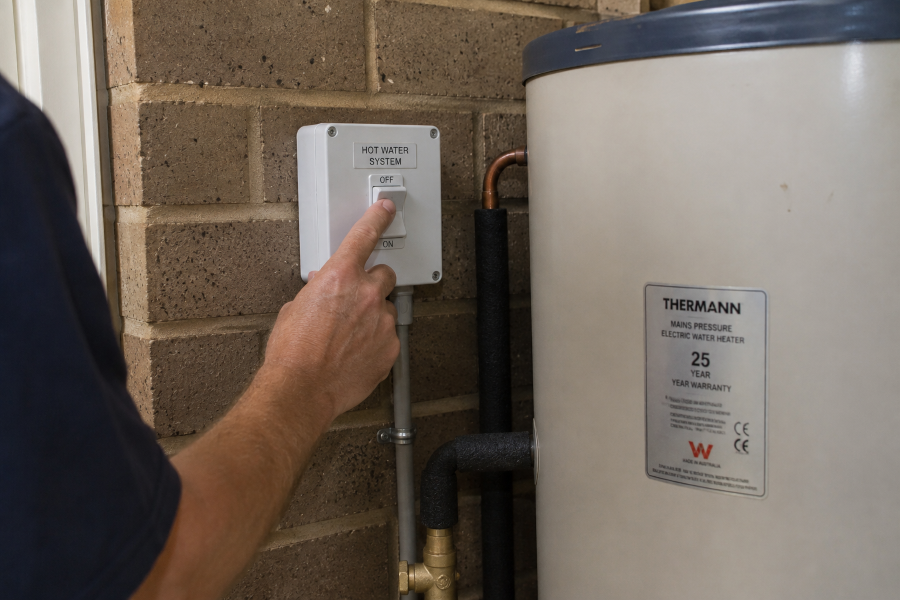 hot water switch off