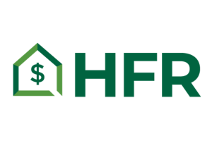 Green HFR logo with a house outline and dollar sign icon