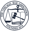 The Chicago Bar Association logo: Scale of justice, gavel, open book, anchor, and text inside a circle.