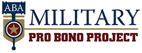 Logo for ABA Military Pro Bono Project: text