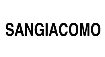 Een zwart-wit logo voor sangiacomo op een witte achtergrond.