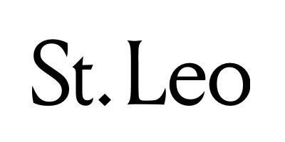 Een zwart-wit logo voor st. leo op een witte achtergrond.